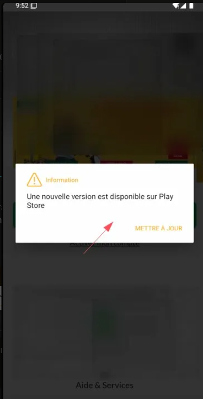Forced update dialog